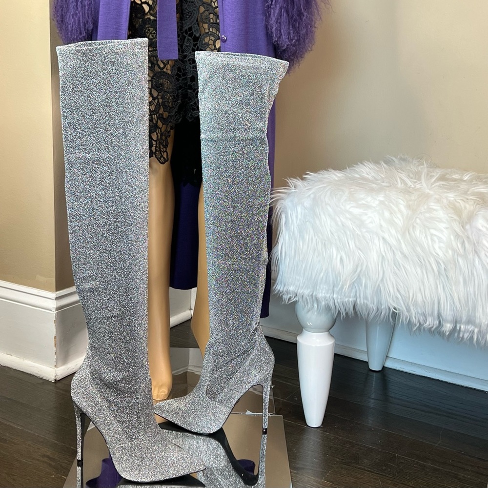Just Fab Freya Metallic Heeled Boots